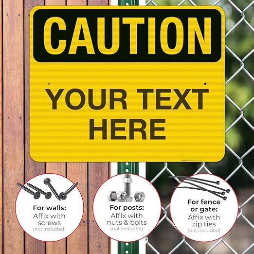 Custom Caution Sign, OSHA Sign, 24x30 Inches, 3M EGP Reflective .080 Aluminum - Image 4