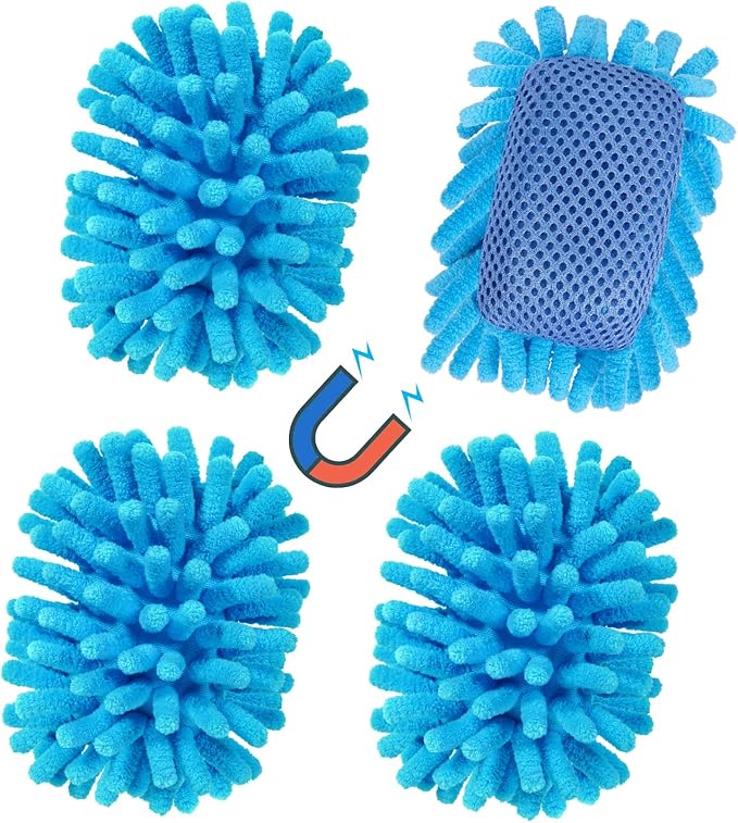 SITHON 4 Pieces Magnetic Microfiber Shag Whiteboard Eraser, Washable Microfiber by SITHON