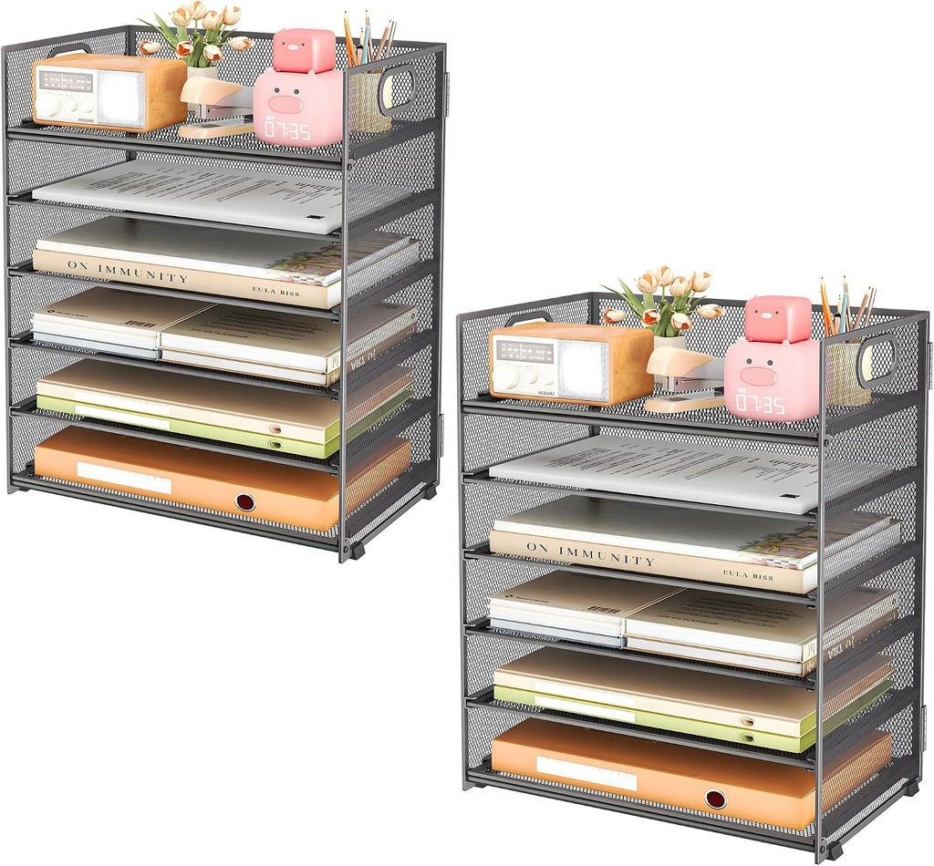 Subekyu 6-Tier Desk Paper Organizer, Desktop File Letter Tray