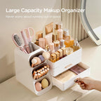hblife makeup organizer with brush holder for vanity, side view