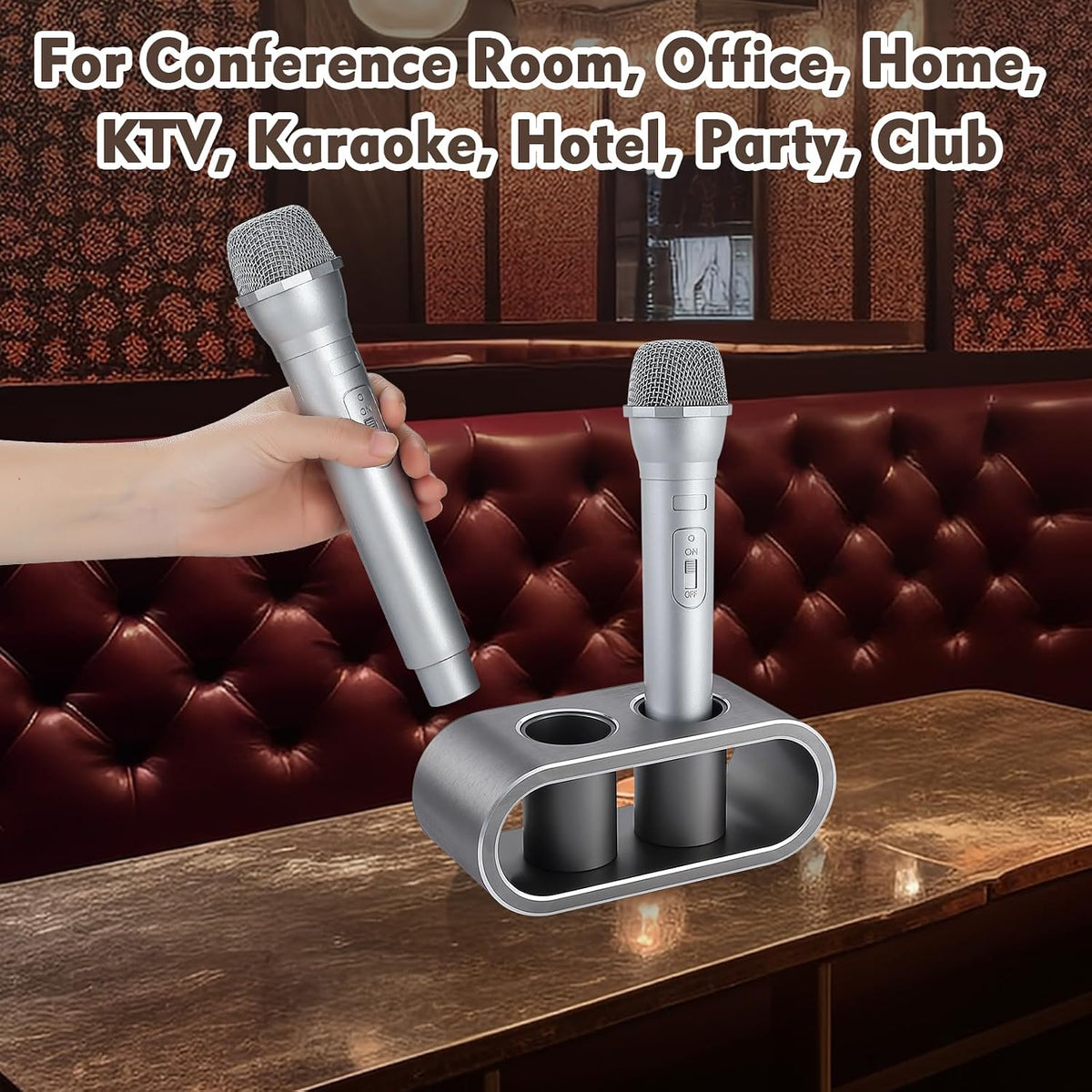 Metal Aluminum Alloy Desktop Microphones Storage Holder, Stand Support Base F...