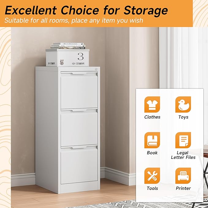 Bestoo 3-Drawer File Cabinet - Image 4