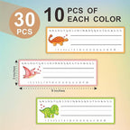 30 Name Tags Labels -Dinosaur Love Theme Self Adhesive Name Plates, Desk Label - Image 2