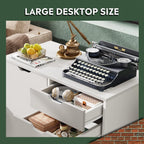 devaise 5-drawer wood drawer cabinet, office storage cabinet, front angle view