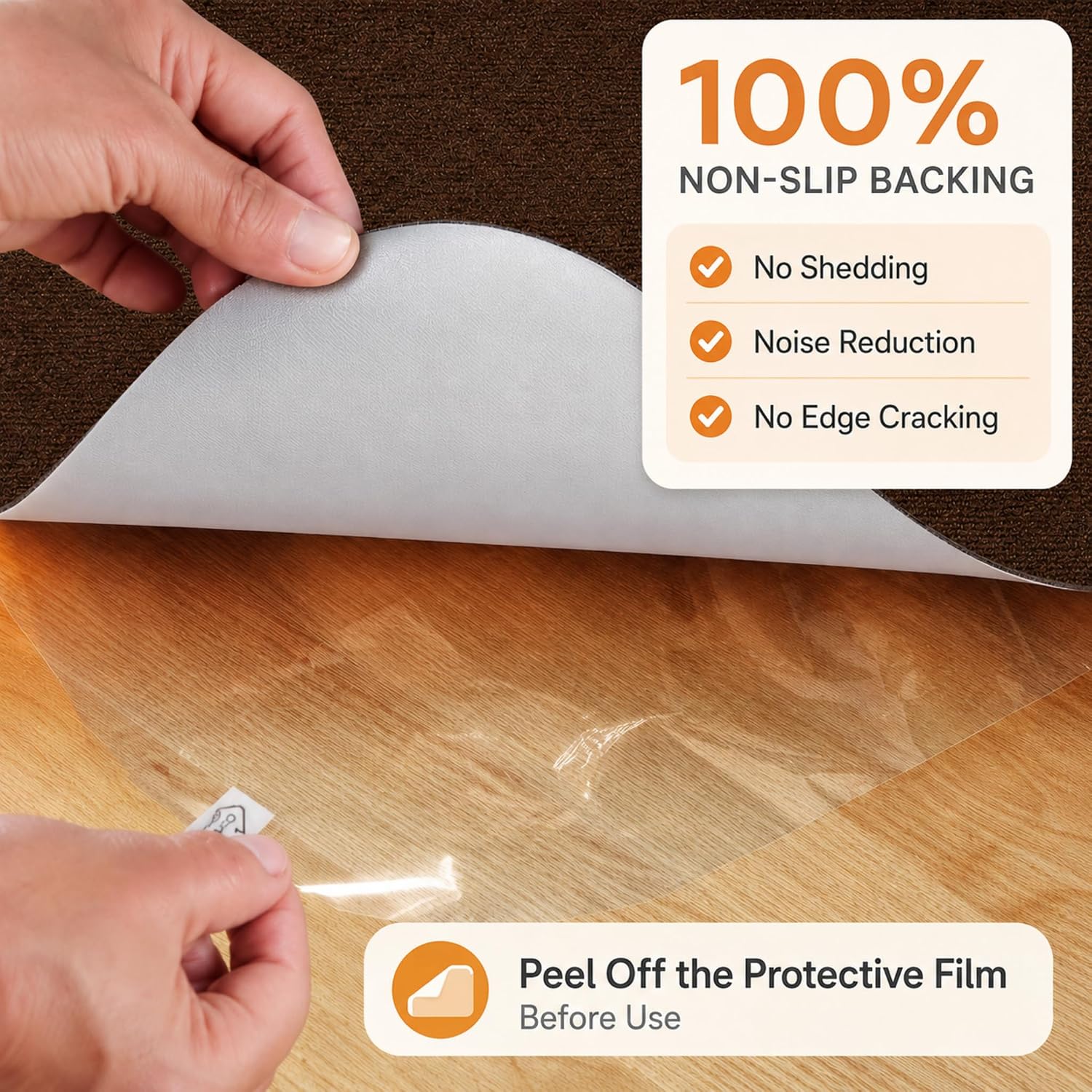 Recliner Pads for Hardwood Floors, 30" X 30" Non Slip Recliner Grippers, Furniture Pads Hardwood Floor Protectors for Furniture, Fits Recliners, Office Chair, Swivel Chairs, Brown