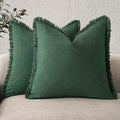 Foindtower Set of 2 Decorative Linen Fringe Throw Pillow Covers Cozy Boho by Foindtower