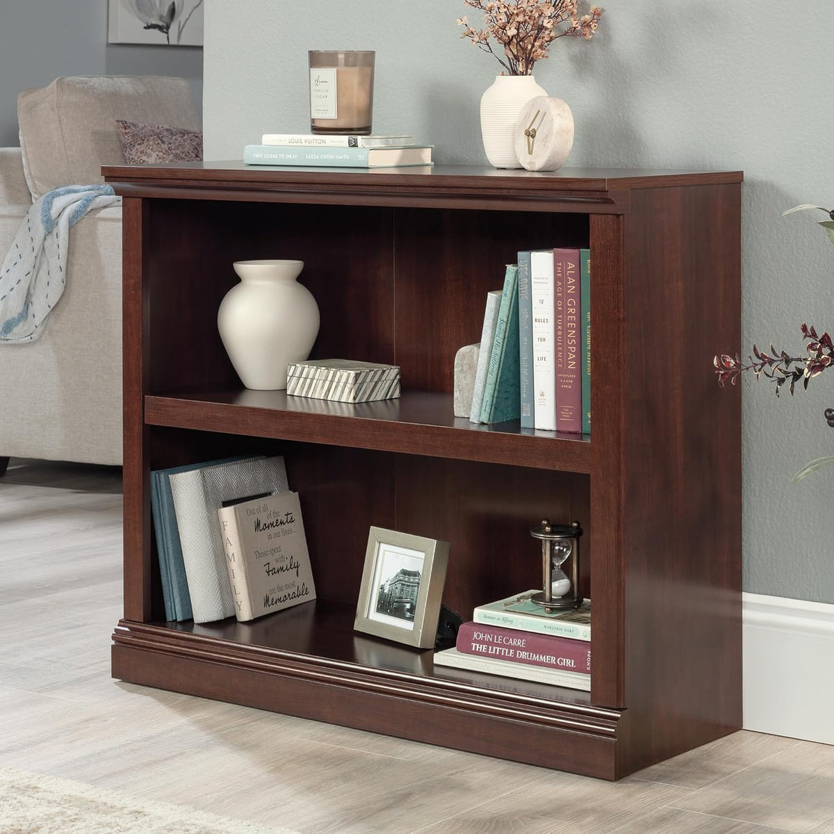 Sauder Miscellaneous Storage 2-Shelf Bookcase/ book shelf, Select Cherry finish