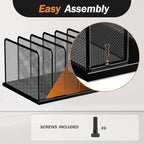 Kuntine.B Desk File Organizer 5 Sections Upright Mesh Desktop Organizer File - Image 3