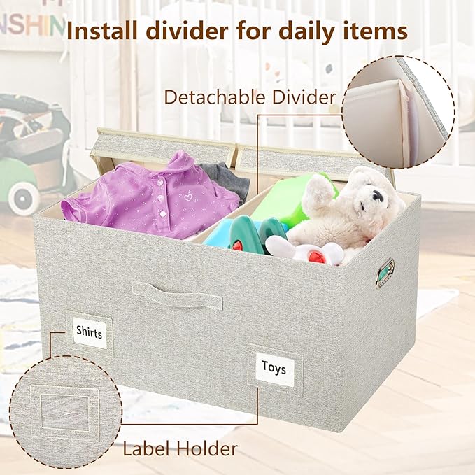 Graciadeco 75 Quart Extra Large Decorative Collapsible Storage Bins - Image 5