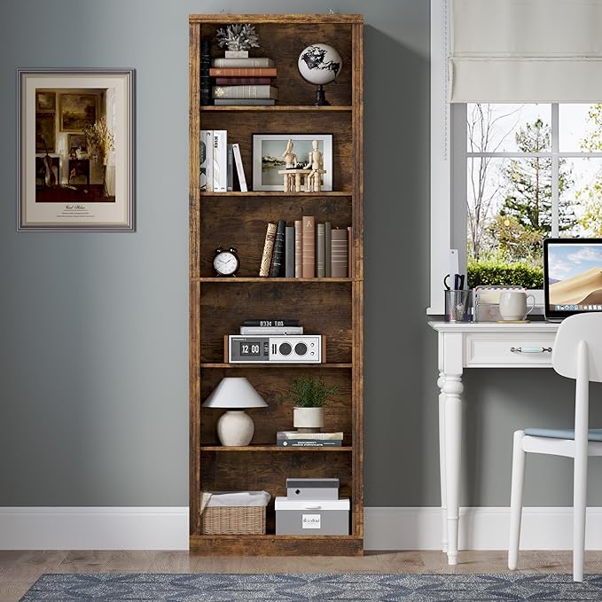 BORNOON 75" Tall Bookshelf, 6-Tier Floor Standing Bookcase - Image 3
