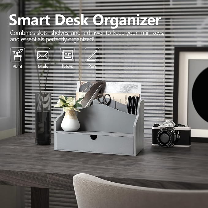 Rebee Vision Pine Wood Mail Organizer - Image 3