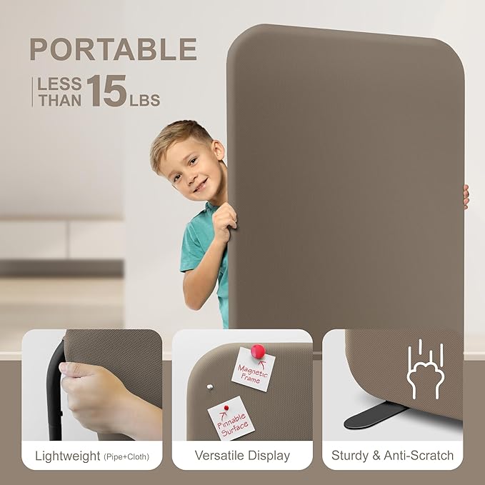 DECOLAB Standing Room Partition, Space Privacy Divider, Portable Wall Panel - Image 4