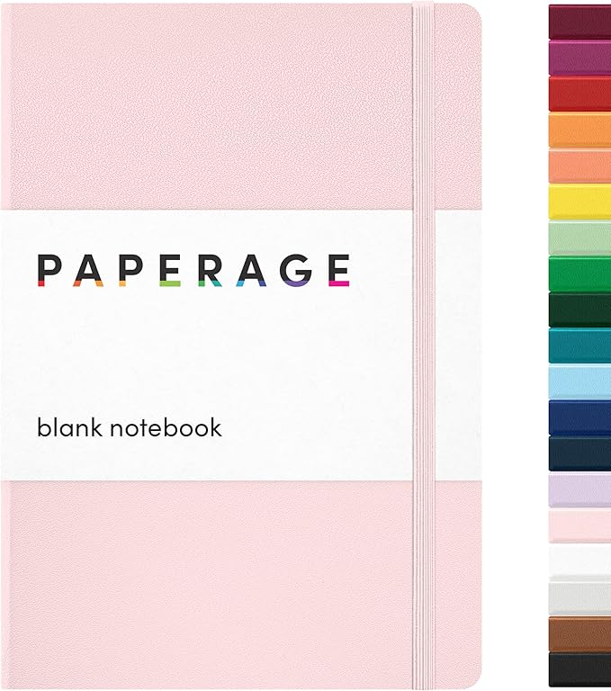 PAPERAGE Blank Journal Notebook, 160 Pages, Medium 5.6 in x 8 in by PAPERAGE