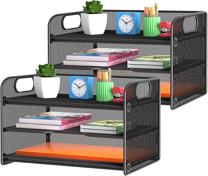 samstar 2 Pack 3 Tier Letter Tray Paper Organizer by Samstar