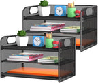 samstar 2 Pack 3 Tier Letter Tray Paper Organizer by Samstar