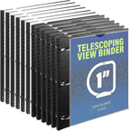 WOT I 1 Inch Telescoping 3 Ring Binder 12-Pack, Expandable Flexible Binder by WOTI