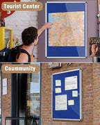Mifuro 38"x28" Enclosed Bulletin Board, Lockable Weather-Resistant Aluminum - Image 8