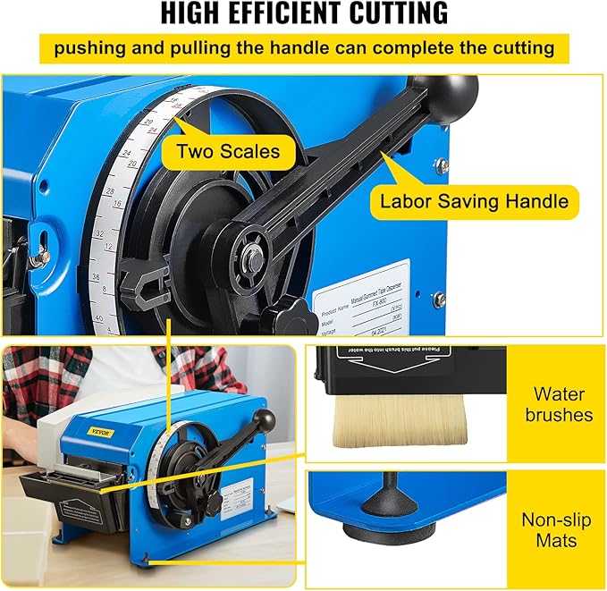 VEVOR Water-Activated Tape Dispenser, Maximum 39.4" x 3.94" Tape, Adjustable - Image 4