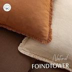 Foindtower Set of 2 Decorative Linen Fringe Throw Pillow Covers Cozy Boho - Image 4