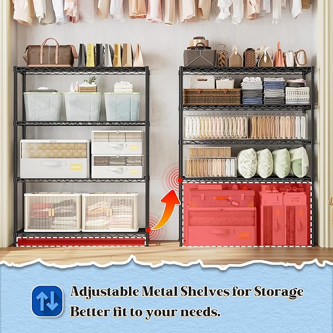 DurayLoly 4- Shelf Metal Shelving Unit Adjustable Storage Shelves Heavy Duty - Image 4