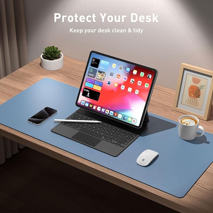 Aothia Leather Desk Pad Protector, Office Mat, Large Mouse Pad, Non-Slip PU - Image 4