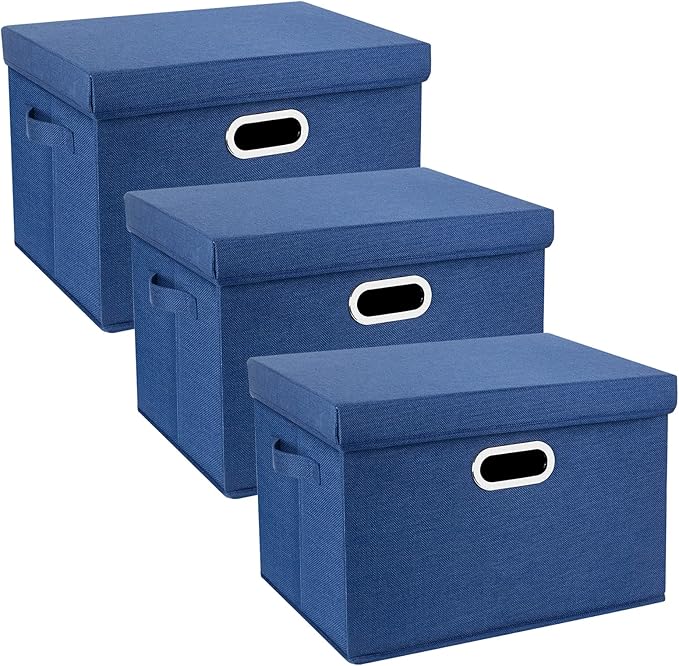 TYEERS Large Storage Bins with Lids, Collapsible, Fabric Storage Boxes by StorageOrganization