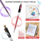 ZSCM Retractable Super Glitter Gel Pens, 12 Colors Large Capacity Metallic - Image 5