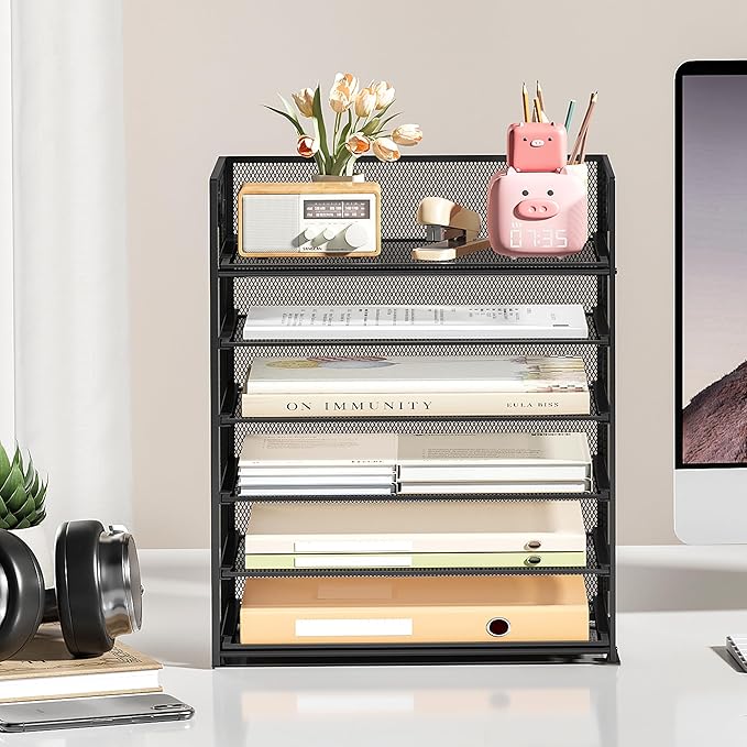 Subekyu 6 Tier Paper File Tray Organizer - Image 3