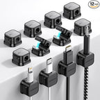 12 Pack Magnetic Cable Management Clips, Phone Electric Charging Cord Holder by JOYROOM