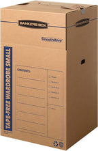 Bankers Box Short Wardrobe Box 3 Pack, Tape-Free Design, 20-in x 20-in x 34-in by BankersBox