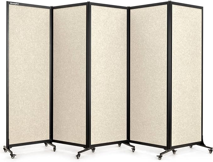 Upgrade Version Room Partition and Divider, Freestanding Rolling Dividers by StrongBird