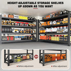 ravigin 5000lbs storage shelves,71" w garage shelving heavy showing dimensions