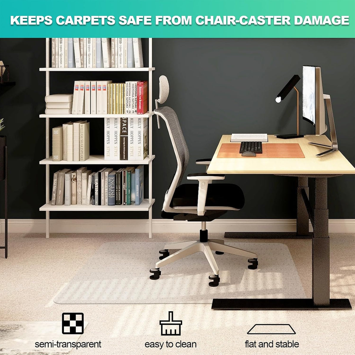 Thickened Chair Mat for Carpet- Low Pile Carpet Protector for Office Computer...