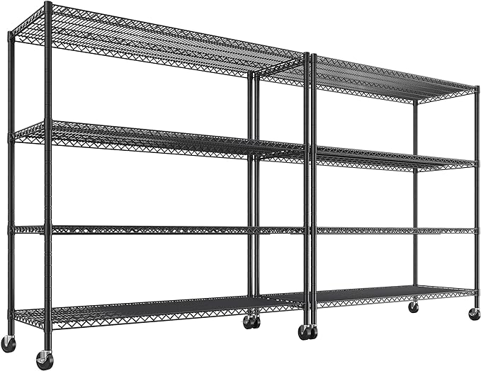 REIBII Set of 2 Storage Shelves Metal Shelving by REIBII