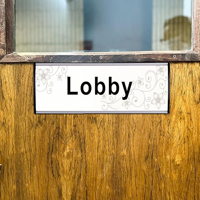 Set of 5 - Nameplate Holder for Wall Mount, 2.36'' x 8'' Curved Office Business - Image 4