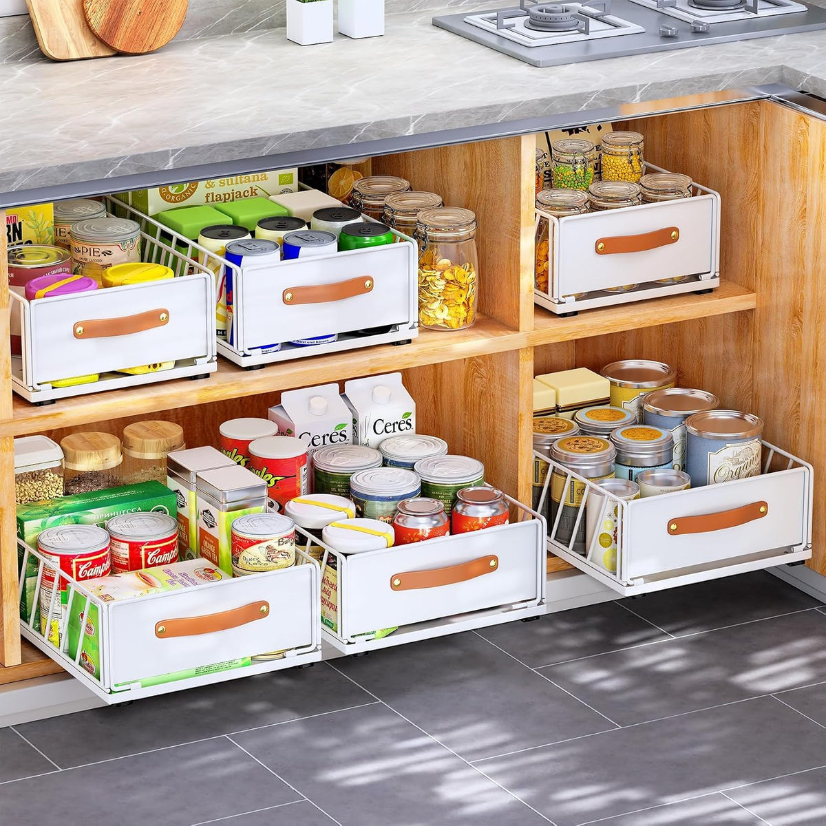 Pull out Cabinet Organizer,Heavy Duty Slide out Pantry Shelves Drawer Storage...