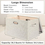 Graciadeco Large Quart Collapsible Stackable Storage Bins - Image 2