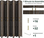 Cozy Castle Wood Room Divider, 8 Panels Folding Privacy Screen, 66.9'' Wall - Image 3
