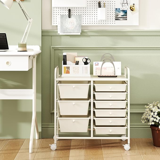 LDAILY 9 Drawer Rolling Storage Cart, Rolling Cart - Image 7