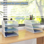 Natwind 3-Tier Stackable Paper Tray, Metal Mesh Desktop Organizer, Paper Sorter - Image 5
