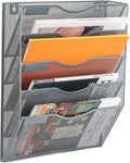 EASEPRES 5 Pocket Mesh Hanging Wall File Organizer, Wall Mounted Mail Paper by EASEPRES