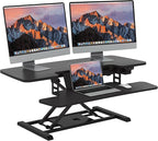 SANODESK 40" Electric Standing Desk Converter， Height Adjustable Riser by sanodesk
