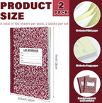 Affrolling 2 Pack Carbonless Lab Notebook Carbon Copy 8.5'' x 11'' 50 Sets of - Image 2