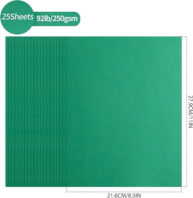 25 Sheets Christmas Green Cardstock - Image 2