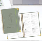 Undated Weekly Planner with Metal Corner Hardcover Notebook, A5 Size Journal - Image 7