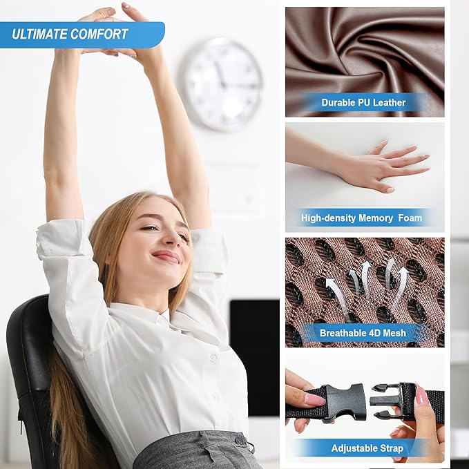 Lofty Aim Memory Foam Lumbar Support Cushion Relieves Lower Back Pain - Image 5