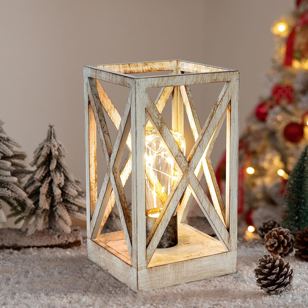 WINGBO Retro Battery Powered Table Lamps, Battery Operated Cordless Lamp, Por...