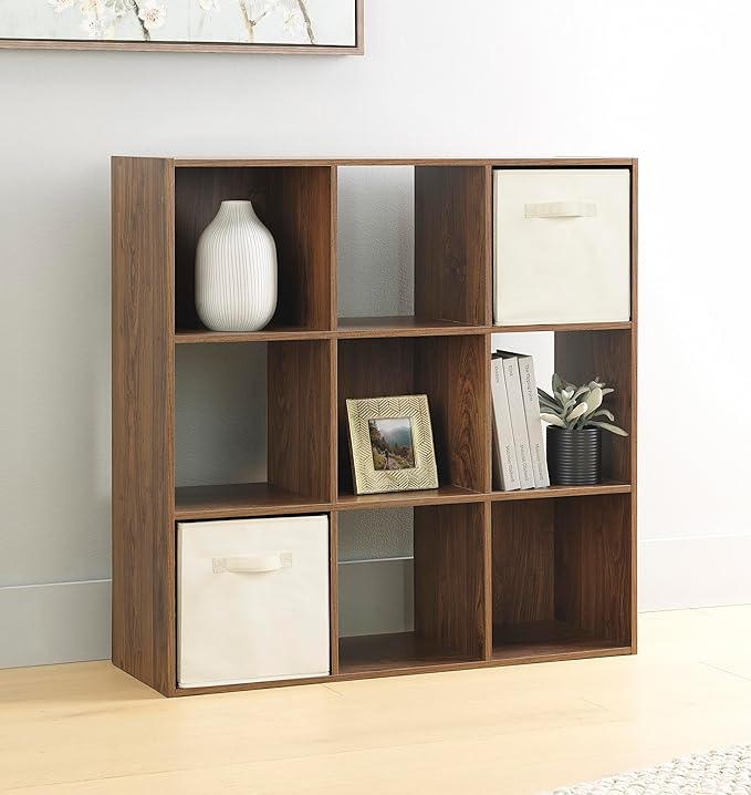 Whitmor 9 Cube Storage Organizer, Open Storage Display Bookshelf, Storage by Whitmor