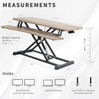 VIVO 32 inch Desk Converter, K Series, Height Adjustable Sit to Stand Riser - Image 3