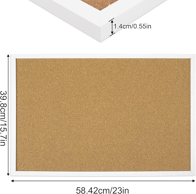 FEBSNOW Cork Board Bulletin Board 23 x 15.7 Inches - Image 2